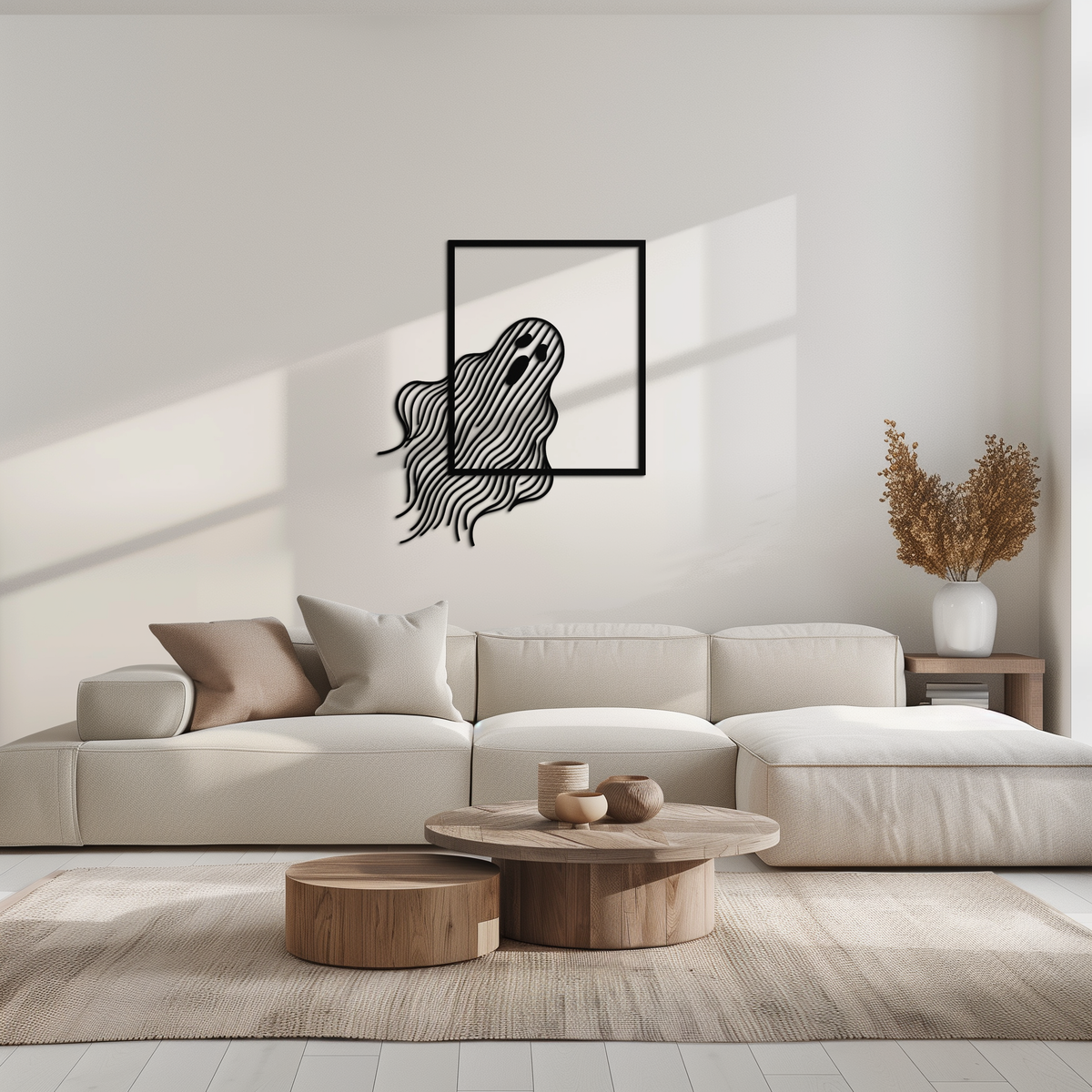 Ghost Metal Wall Art – Spooky Ghost Silhouette Steel Decor for Halloween or Gothic Interiors- KAF329