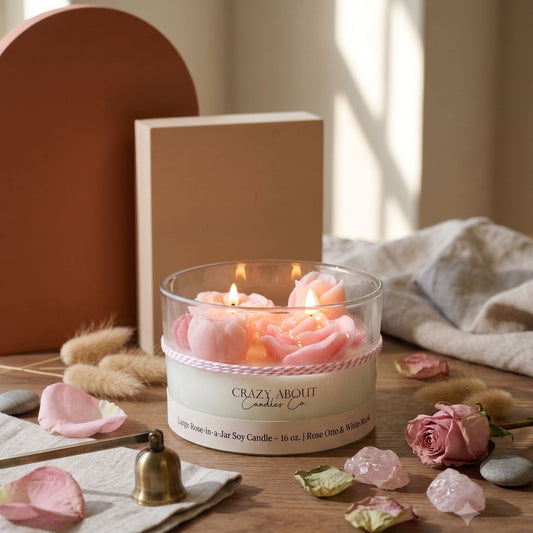Large Rose-in-a-Jar Soy Candle | 16 oz