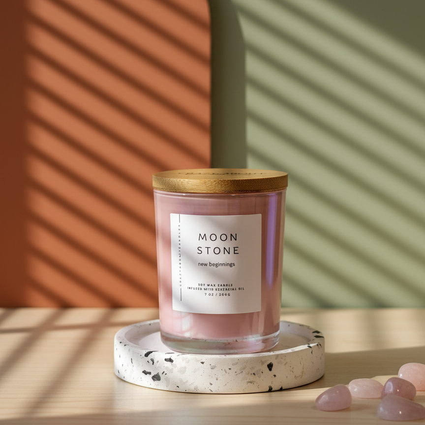 Energy Crystal Soy Candle | Choose Your Stone & Scent