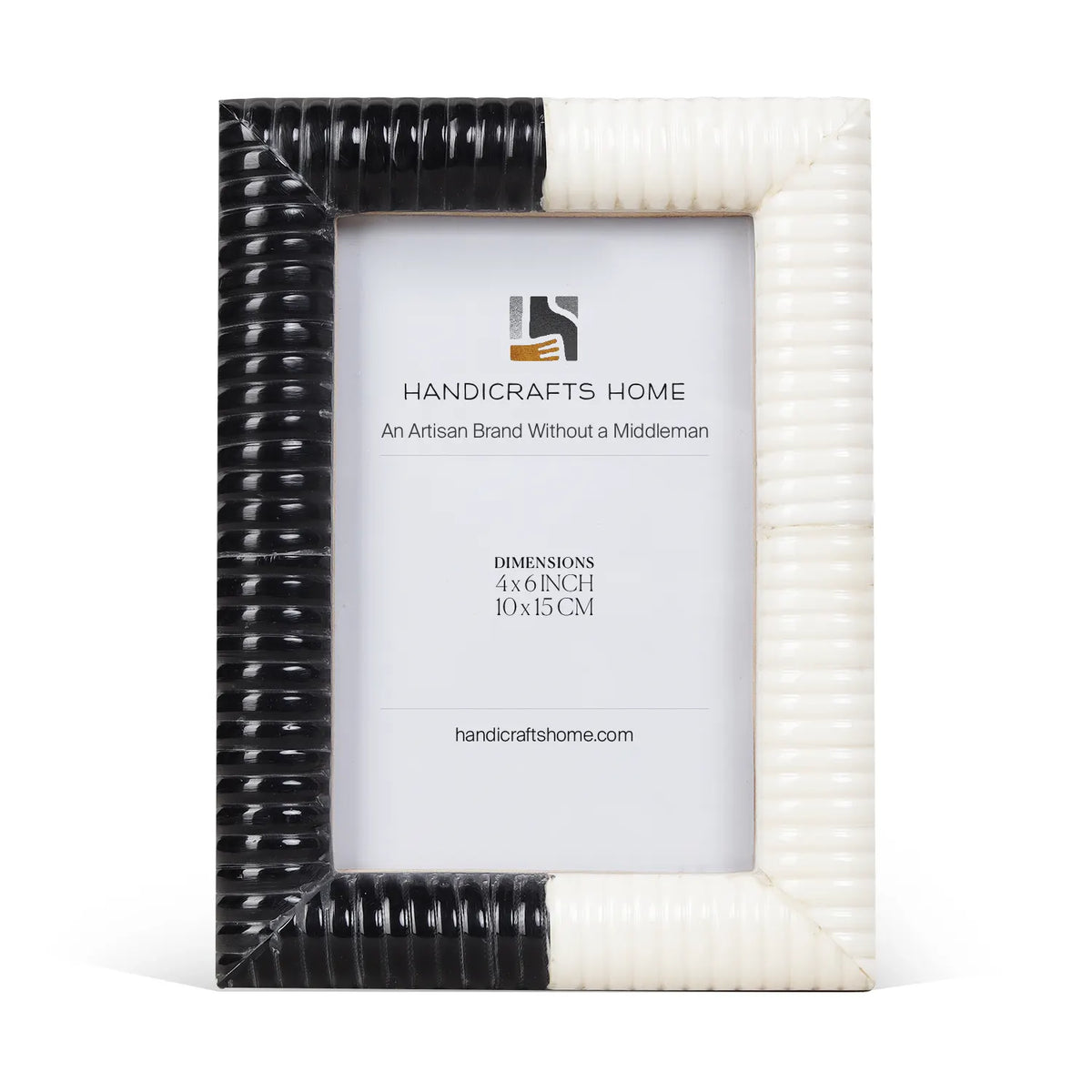 Black White Resin Hand Carved Ridge Picture Frame 4x6 5x7