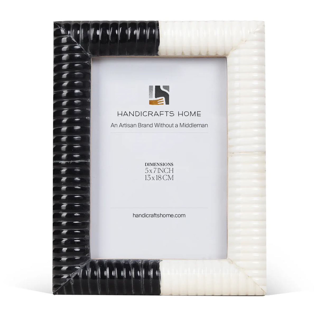 Black White Resin Hand Carved Ridge Picture Frame 4x6 5x7