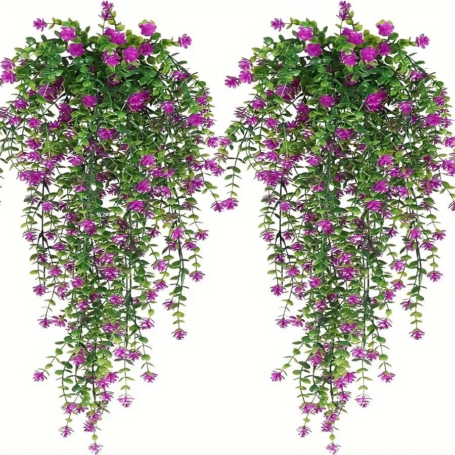 3pcs, Artificial Hanging Plants Hanging Plant Faux Eucalyptus Leaf Vine Outdoor UV Resistant