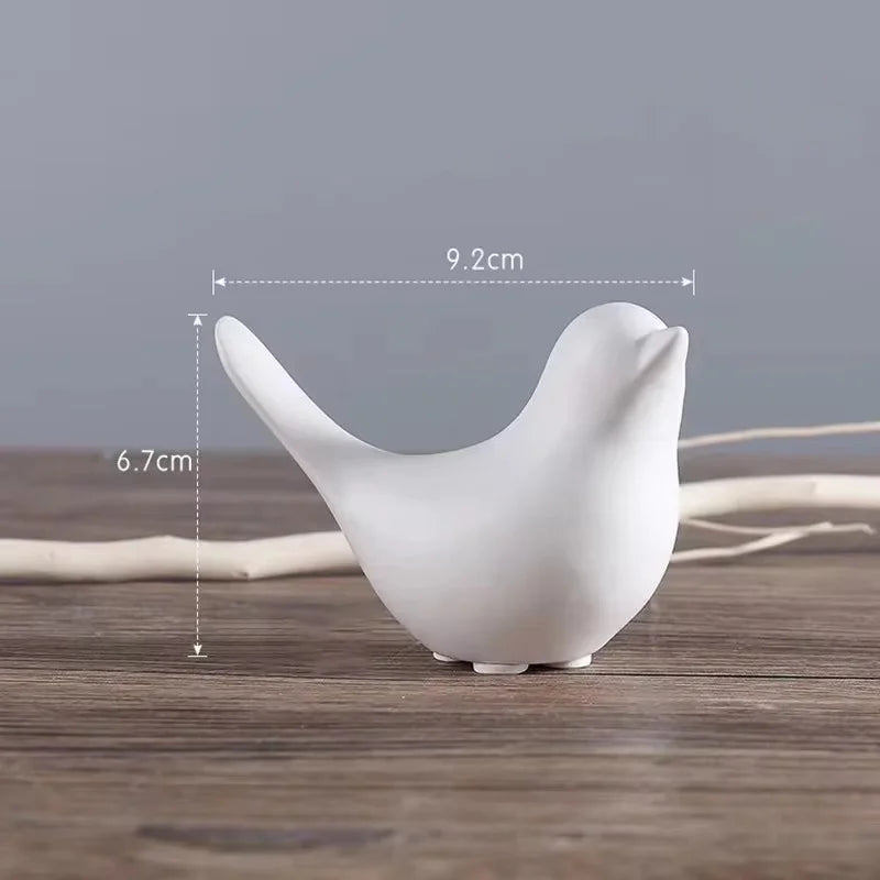 Modern Simple Luxury Golden Ceramic Bird Figurines