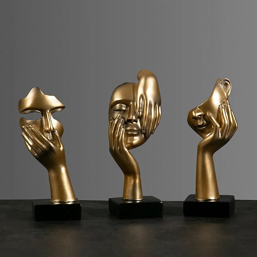 Resin Abstract Mask Statues European Miniature Figurines