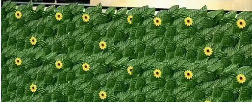 Green Artificial Ivy Privacy Fence Screen Outdoor With Sunflowers Fake Ivy Wall Panel