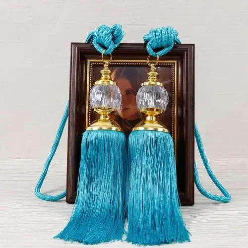 1Pair Tassel Curtain Tieback Crystal Bead Hanging Ball Tie Window Shade