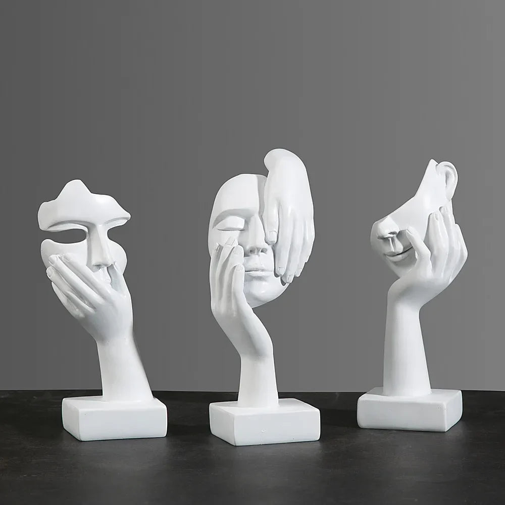 Resin Abstract Mask Statues European Miniature Figurines