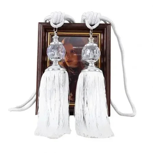 1Pair Tassel Curtain Tieback Crystal Bead Hanging Ball Tie Window Shade