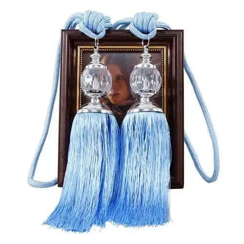 1Pair Tassel Curtain Tieback Crystal Bead Hanging Ball Tie Window Shade