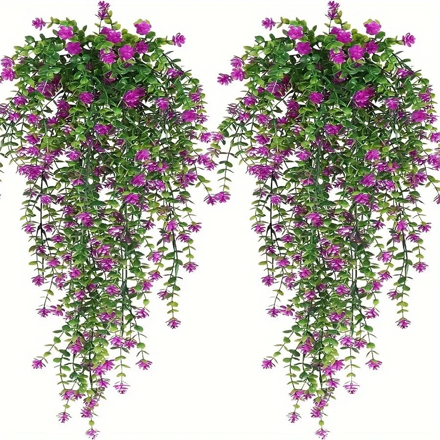 3pcs, Artificial Hanging Plants Hanging Plant Faux Eucalyptus Leaf Vine Outdoor UV Resistant