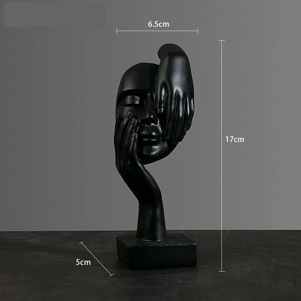 Resin Abstract Mask Statues European Miniature Figurines