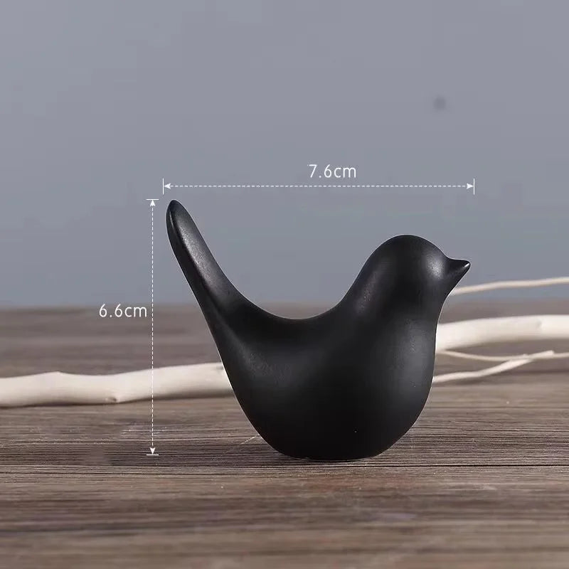 Modern Simple Luxury Golden Ceramic Bird Figurines