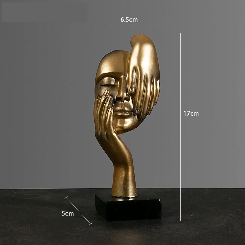 Resin Abstract Mask Statues European Miniature Figurines