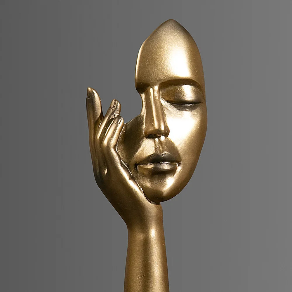 Resin Abstract Mask Statues European Miniature Figurines