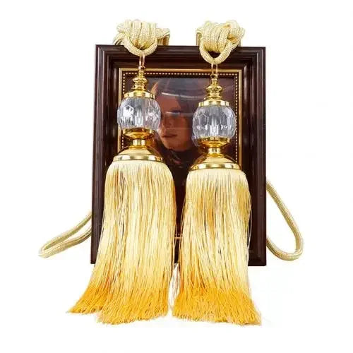 1Pair Tassel Curtain Tieback Crystal Bead Hanging Ball Tie Window Shade
