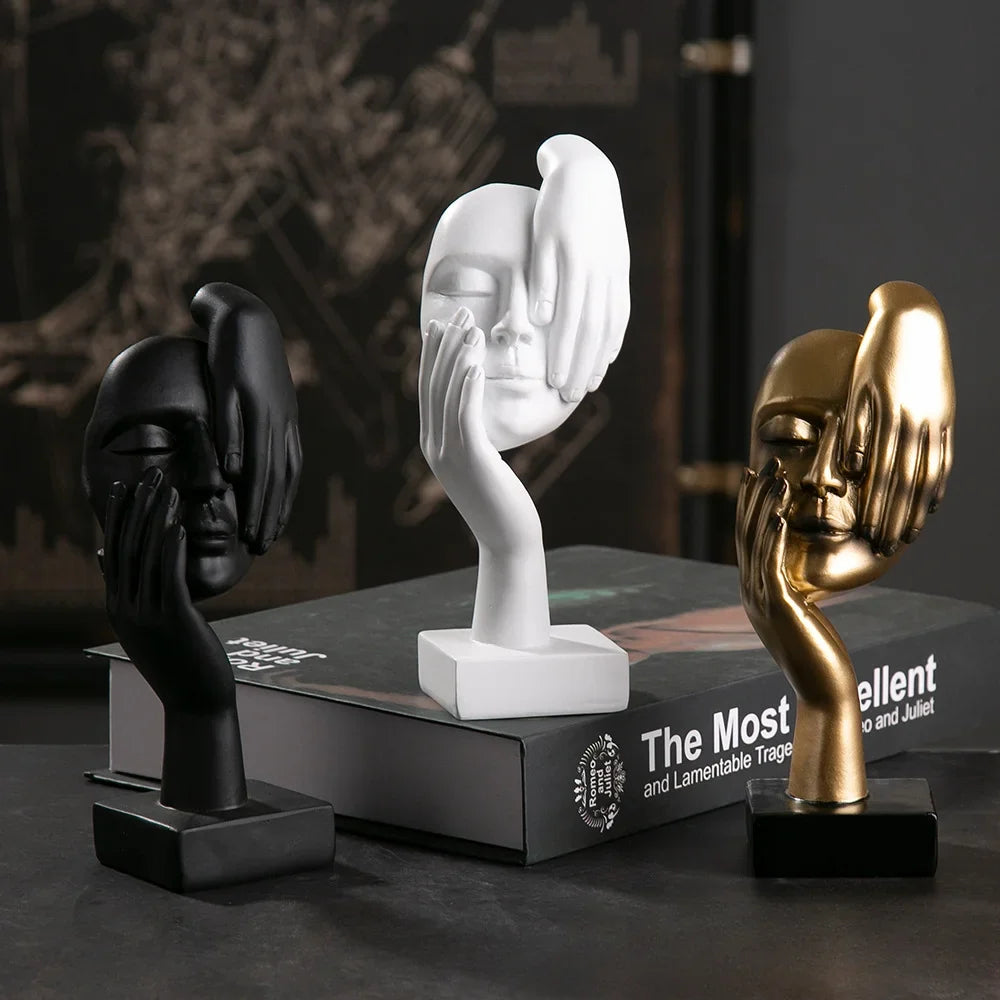 Resin Abstract Mask Statues European Miniature Figurines