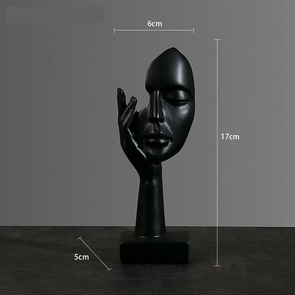 Resin Abstract Mask Statues European Miniature Figurines