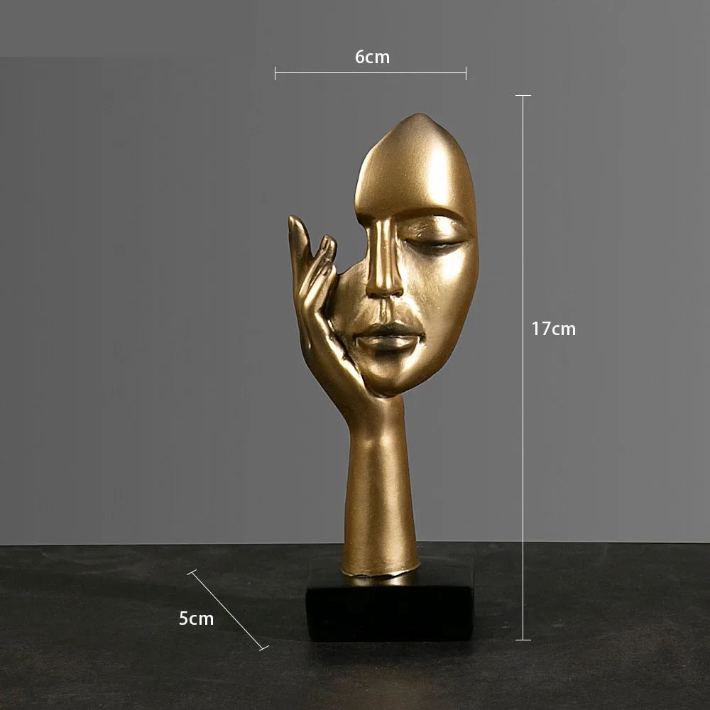 Resin Abstract Mask Statues European Miniature Figurines