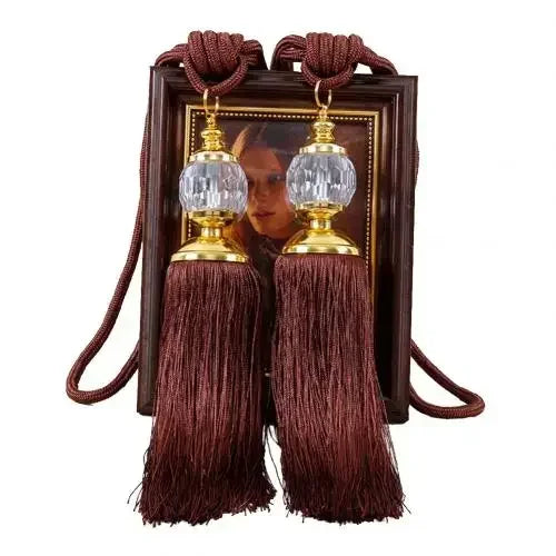 1Pair Tassel Curtain Tieback Crystal Bead Hanging Ball Tie Window Shade