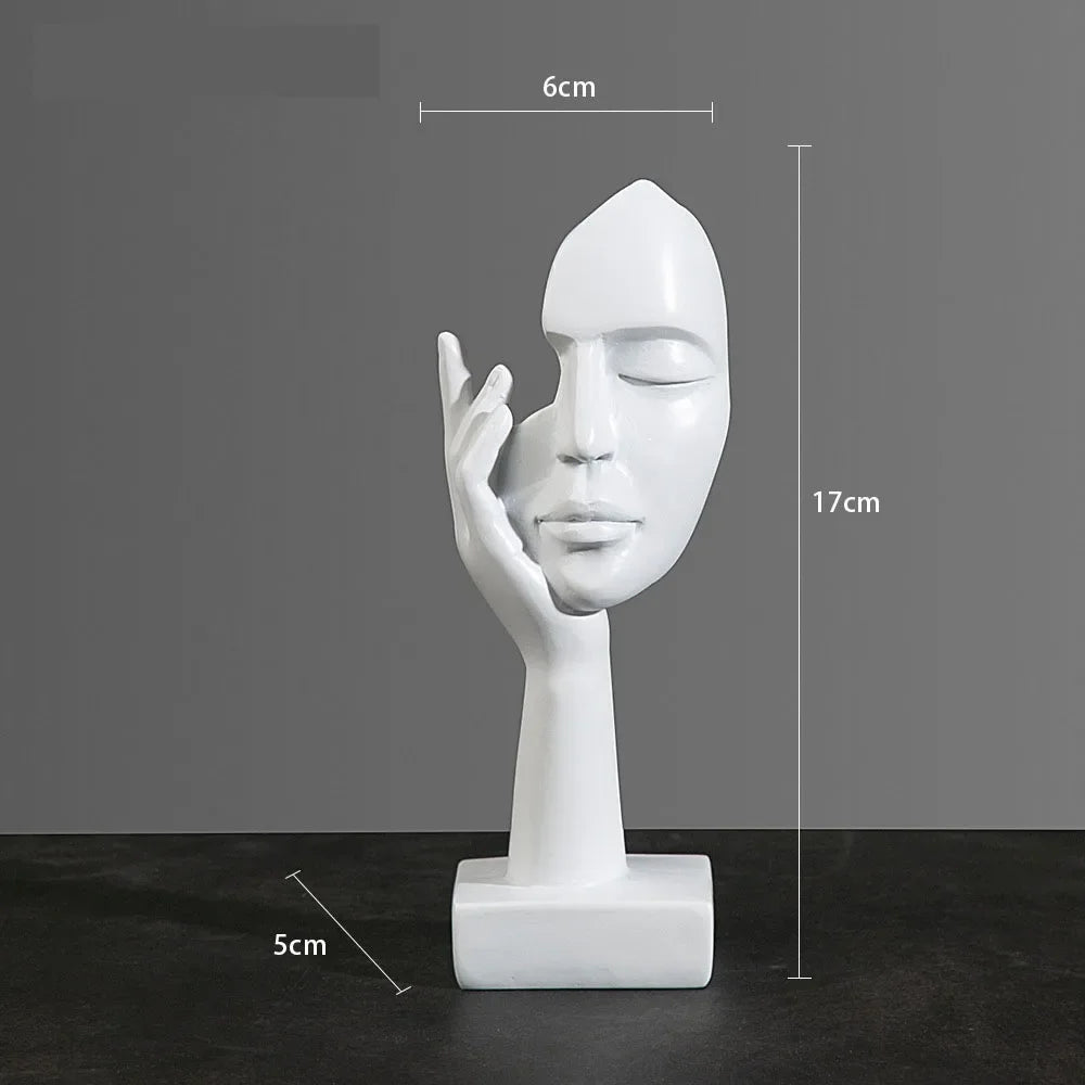 Resin Abstract Mask Statues European Miniature Figurines