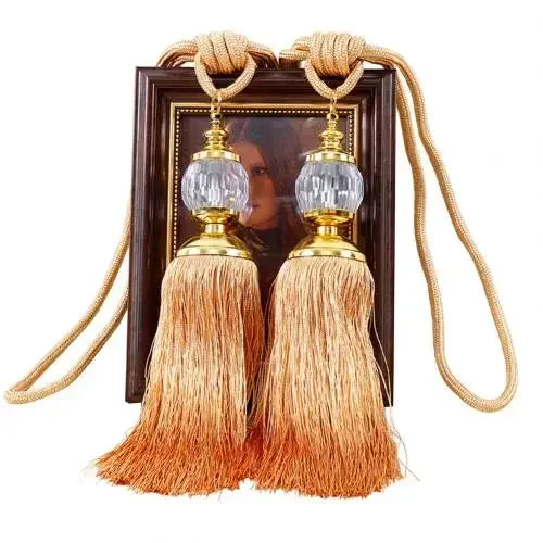 1Pair Tassel Curtain Tieback Crystal Bead Hanging Ball Tie Window Shade