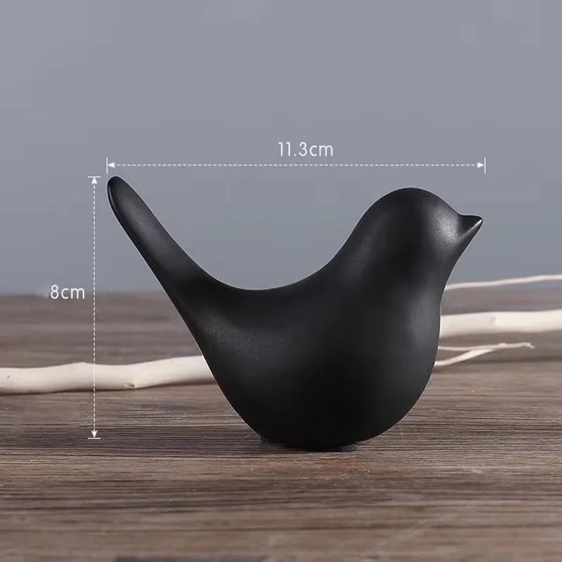 Modern Simple Luxury Golden Ceramic Bird Figurines