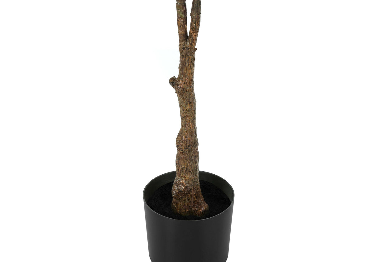 52" Tall, Artificial, Rubber Tree, Indoor, Faux, Fake, Floor, Potted, Real Touch- Green / Black