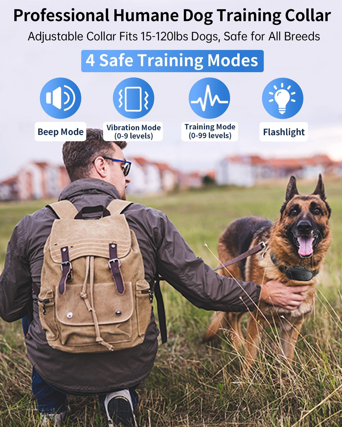 Dog Shock Collar With Remote Control, Waterproof Dog Training Collar Bk 2000FT Range