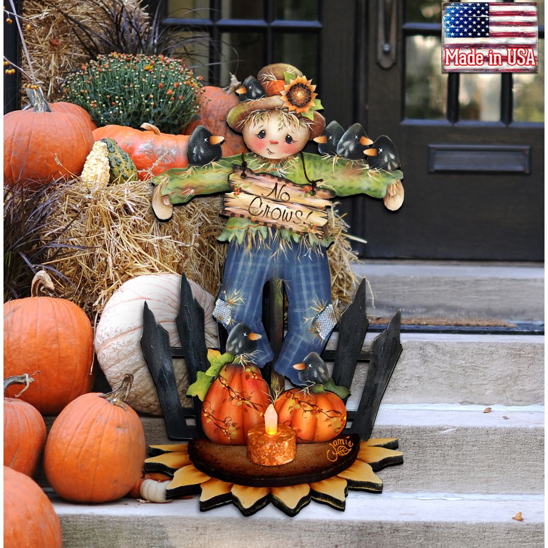 No Crows Scarecrow Halloween Door Decor by Jamie Mills