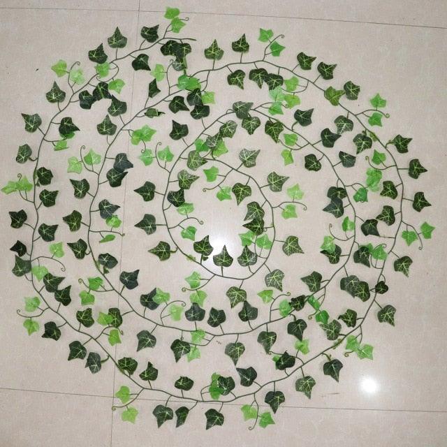 Artificial Ivy Leaf Garland Fake Leaves Hanging Vines Wedding Wall 100pcs Leaf 1 piece 2.4M