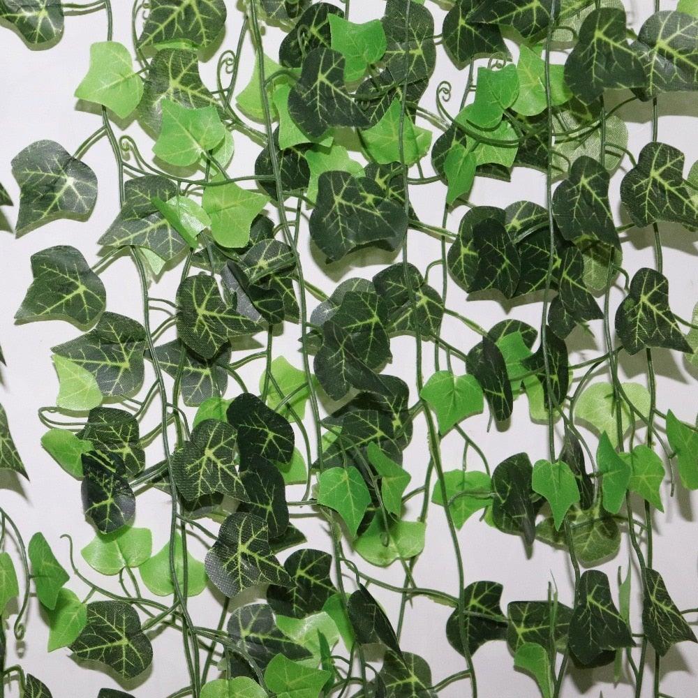 Artificial Ivy Leaf Garland Fake Leaves Hanging Vines Wedding Wall 100pcs Leaf 1 piece 2.4M