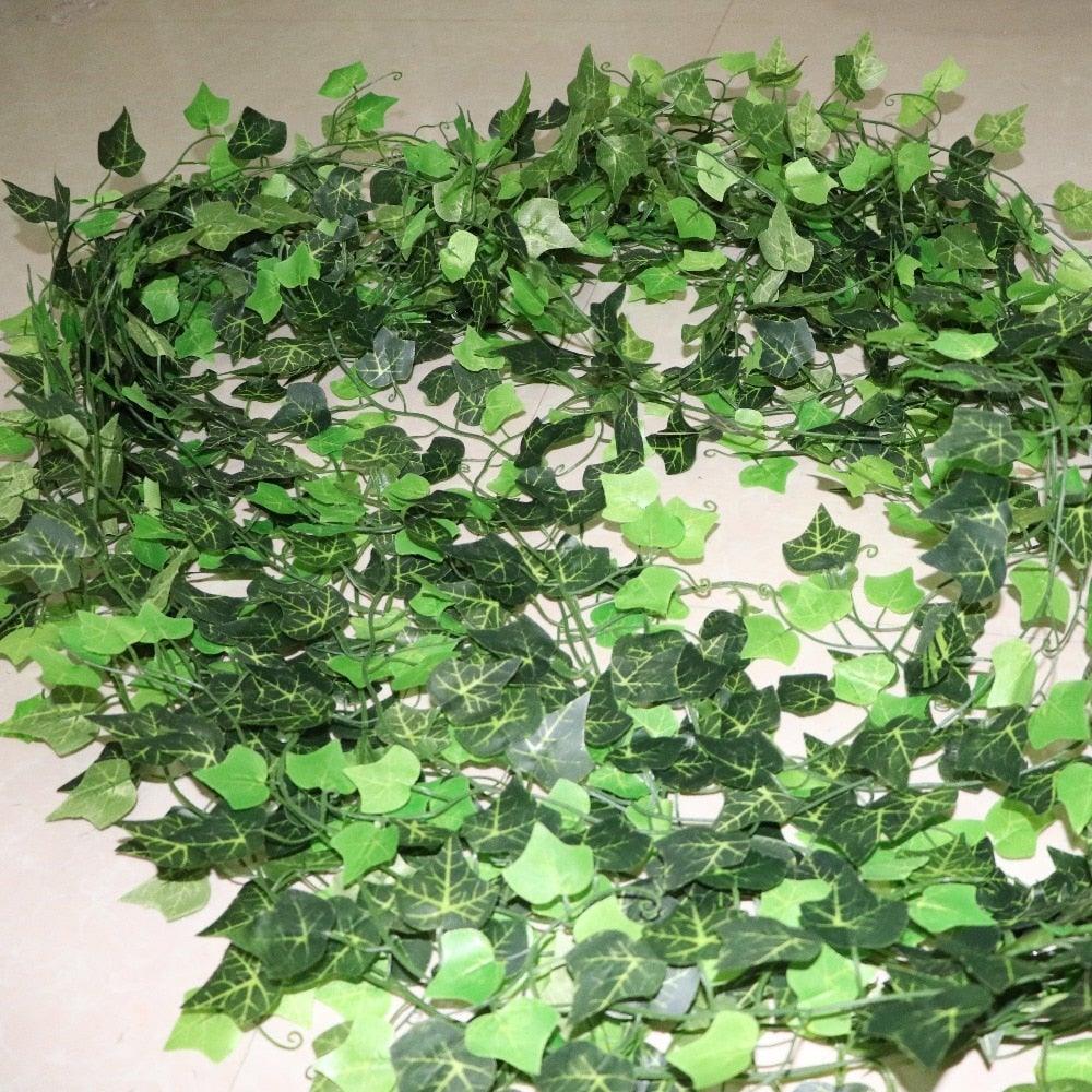 Artificial Ivy Leaf Garland Fake Leaves Hanging Vines Wedding Wall 100pcs Leaf 1 piece 2.4M