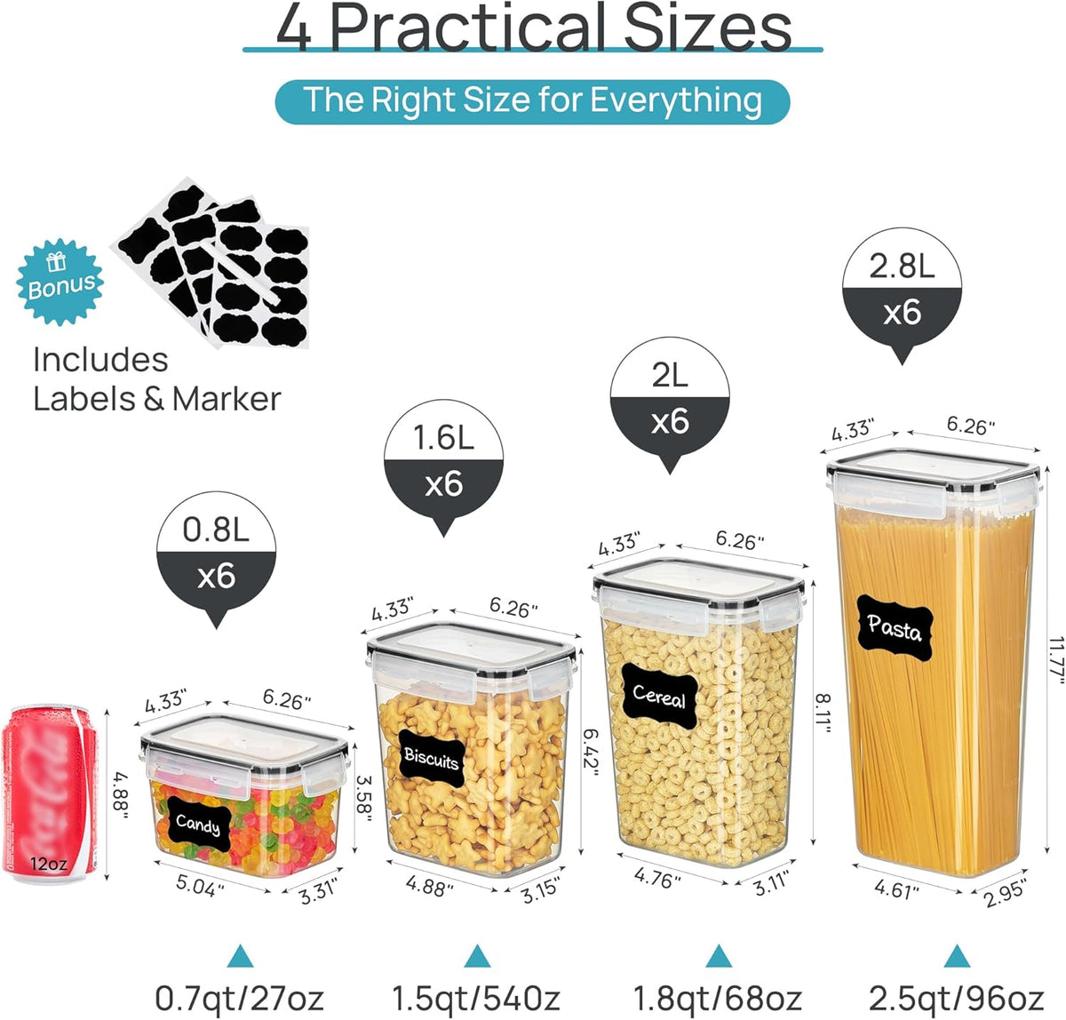 Airtight Food Storage Containers – 24-Piece BPA-Free Set