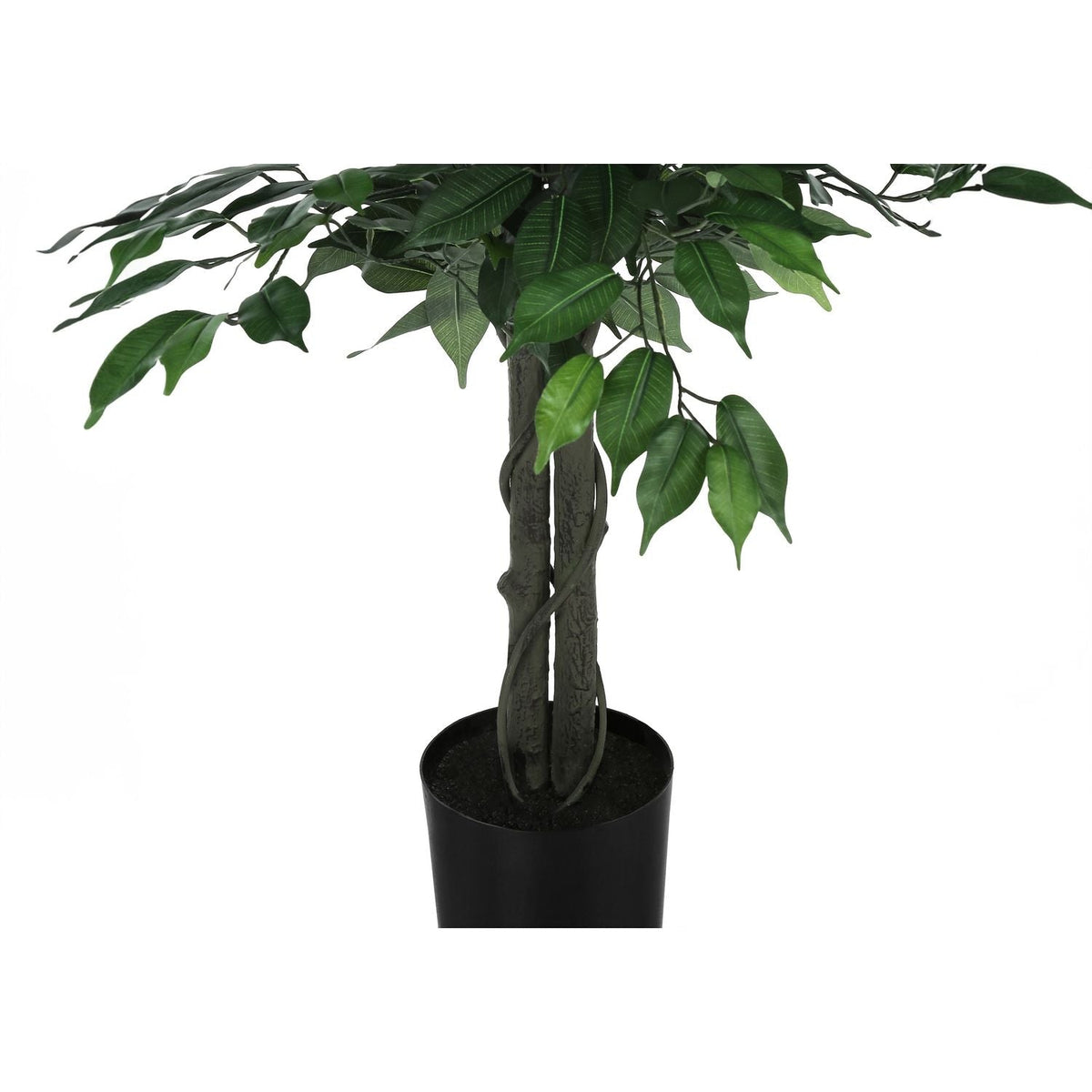 58" Tall, Artificial Plant, Ficus Tree, Indoor, Faux, Fake, Floor, Greenery, Potted,  Green / Black