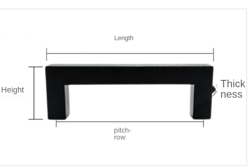 Black Silver Gold Cabinet Handle Square Furniture Hardware Stainless