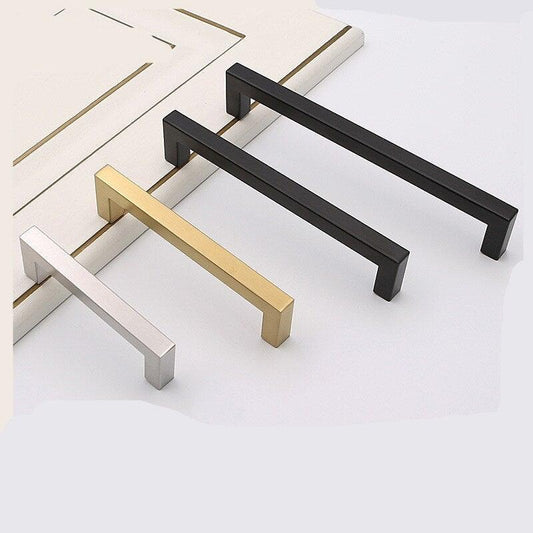 Black Silver Gold Cabinet Handle Square Furniture Hardware Stainless