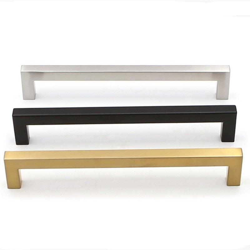 Black Silver Gold Cabinet Handle Square Furniture Hardware Stainless