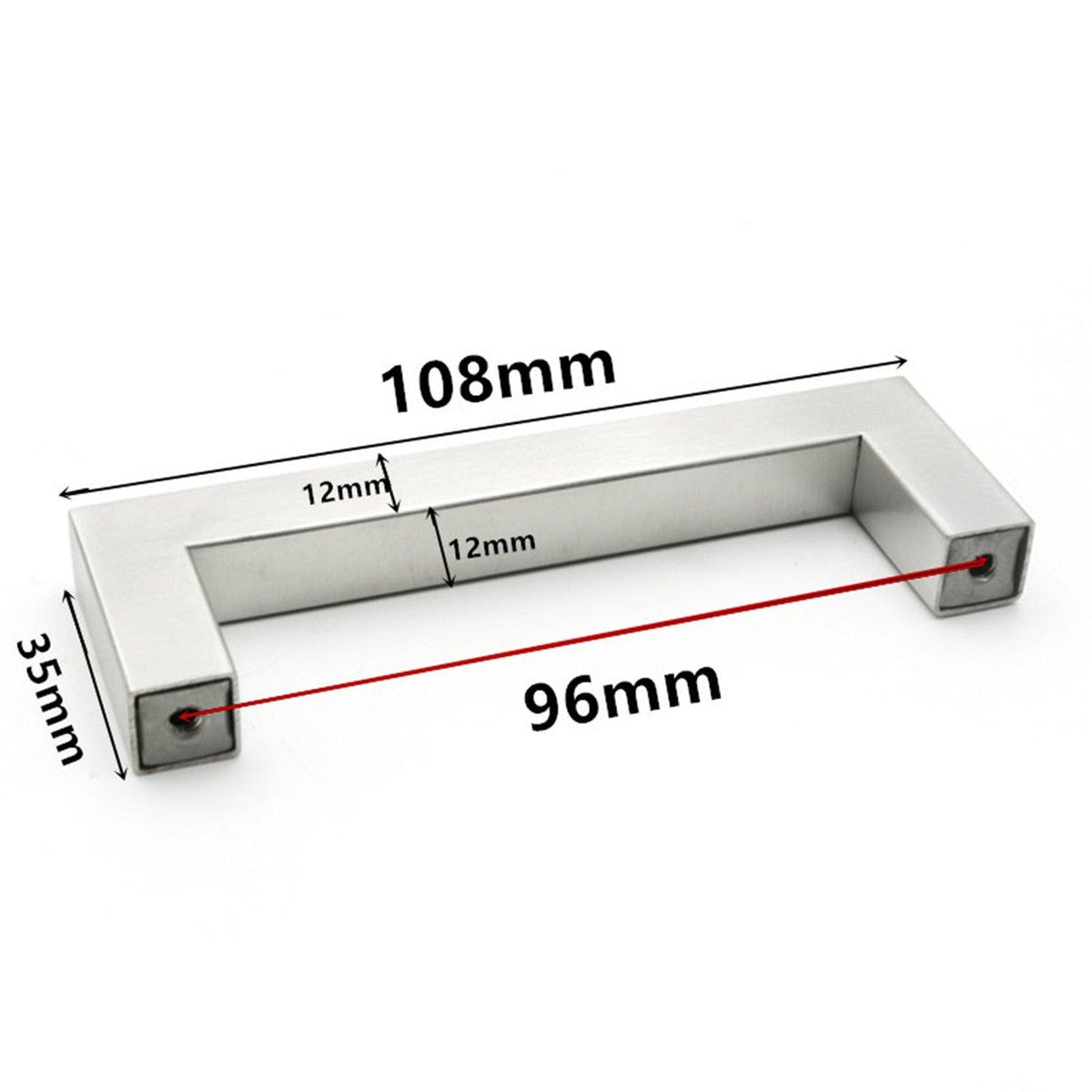 Black Silver Gold Cabinet Handle Square Furniture Hardware Stainless