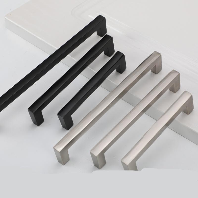 Black Silver Gold Cabinet Handle Square Furniture Hardware Stainless