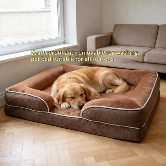 Waterproof Dog Bed With Removable Washable Cover Pet Supplies