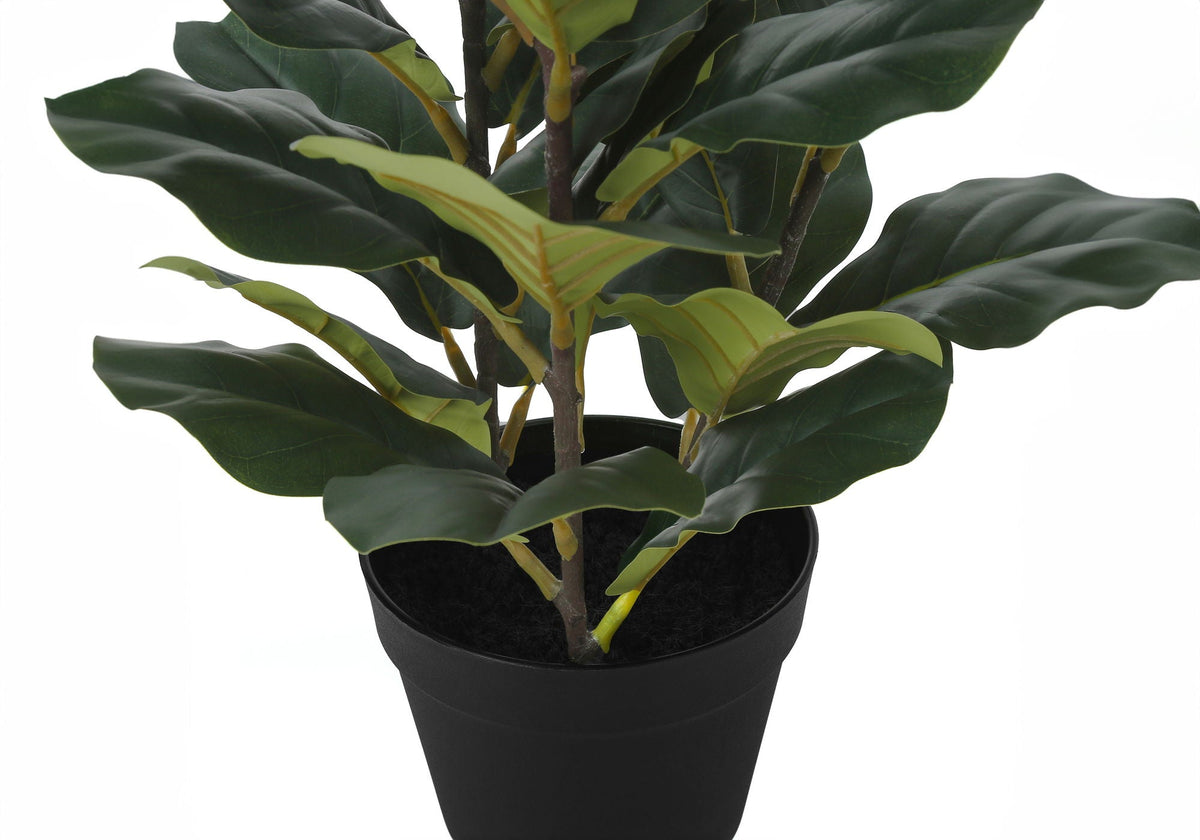 32" Tall, Artificial Plant, Fiddle Tree, Indoor, Faux, Floor, Potted, Real Touch- Green / Black
