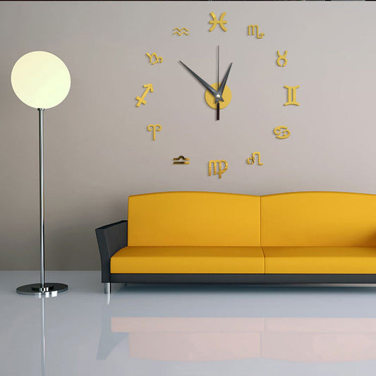 Creative Mirror Constellation Wall Clock Background Wall Decoration