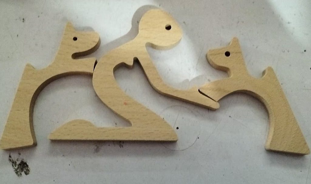 DIY Figurine Wood Dog Ornament Sculpture Home Decoration A Man A Dog Wood Sculpture