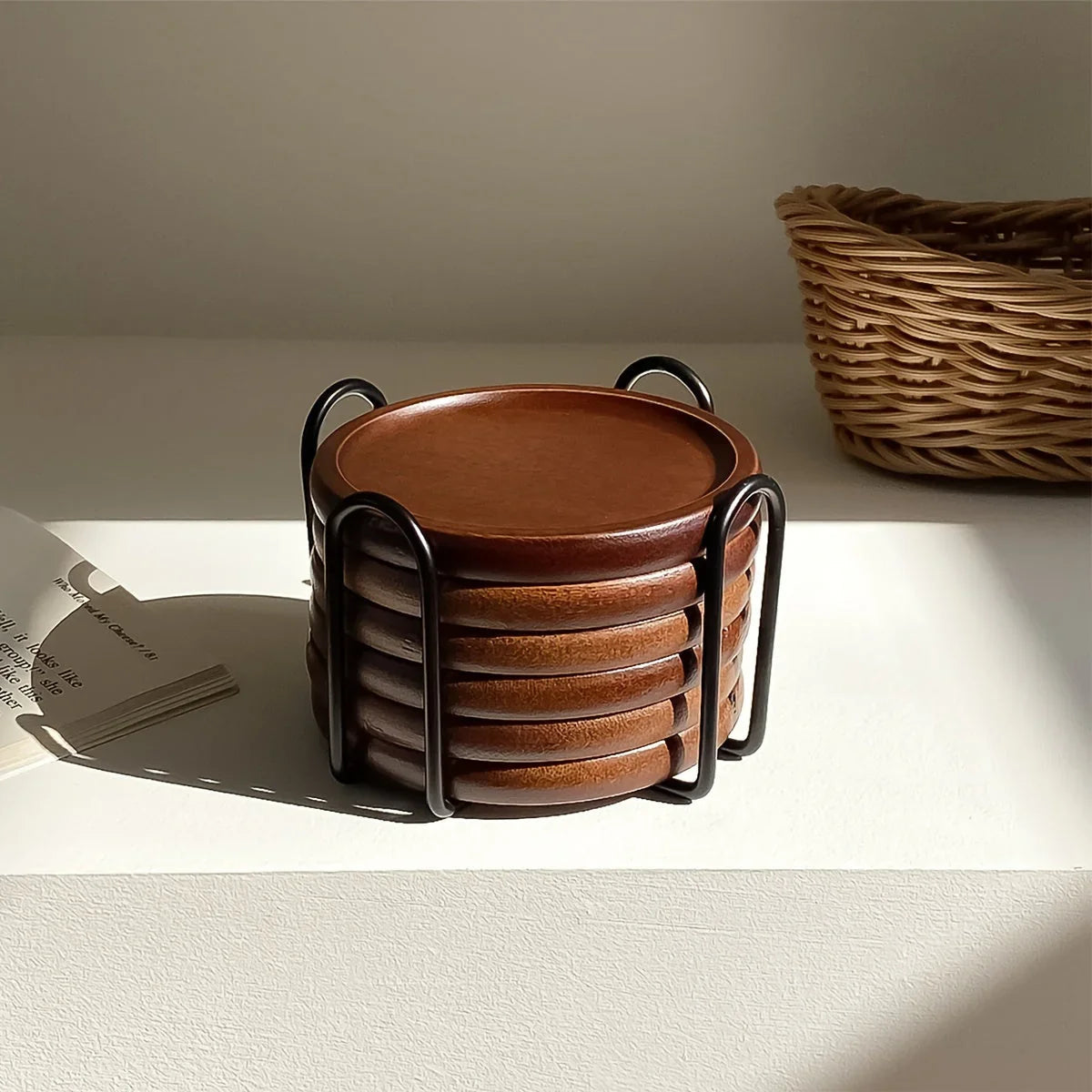 Coasters - Heat Resistant Bamboo Wood Set
