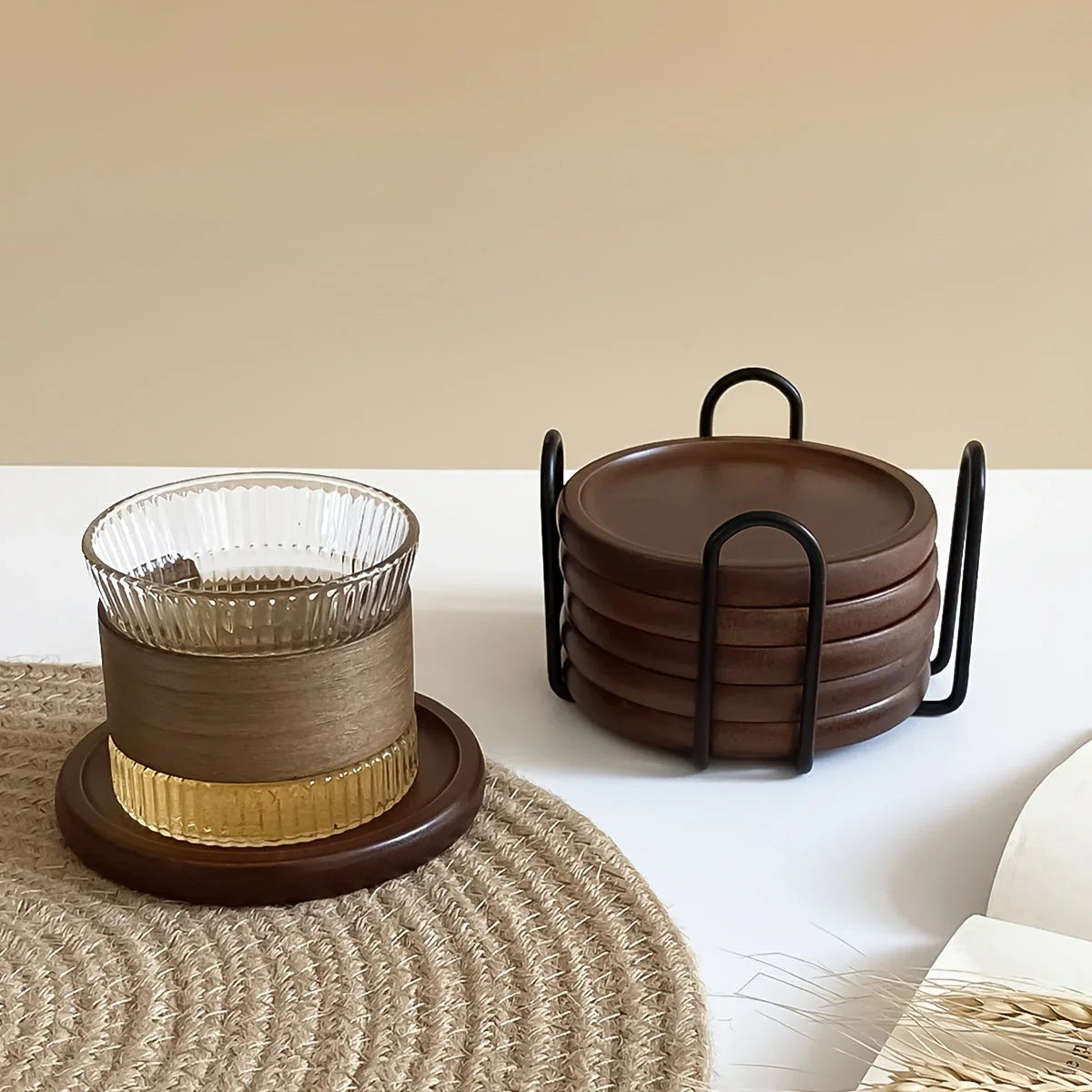 Coasters - Heat Resistant Bamboo Wood Set