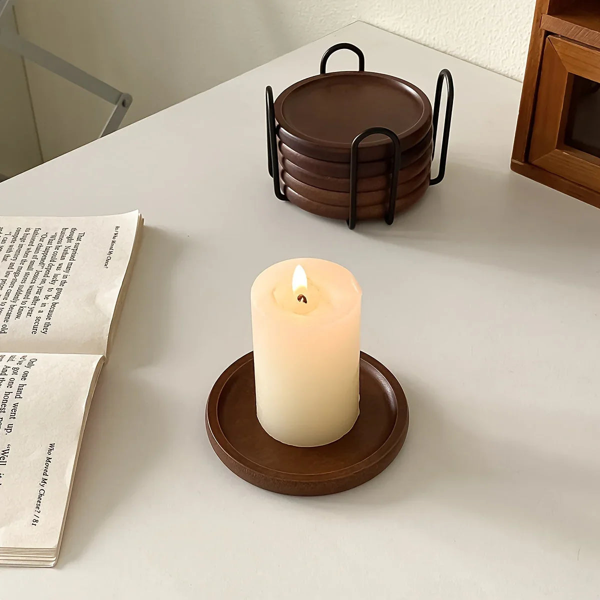 Coasters - Heat Resistant Bamboo Wood Set