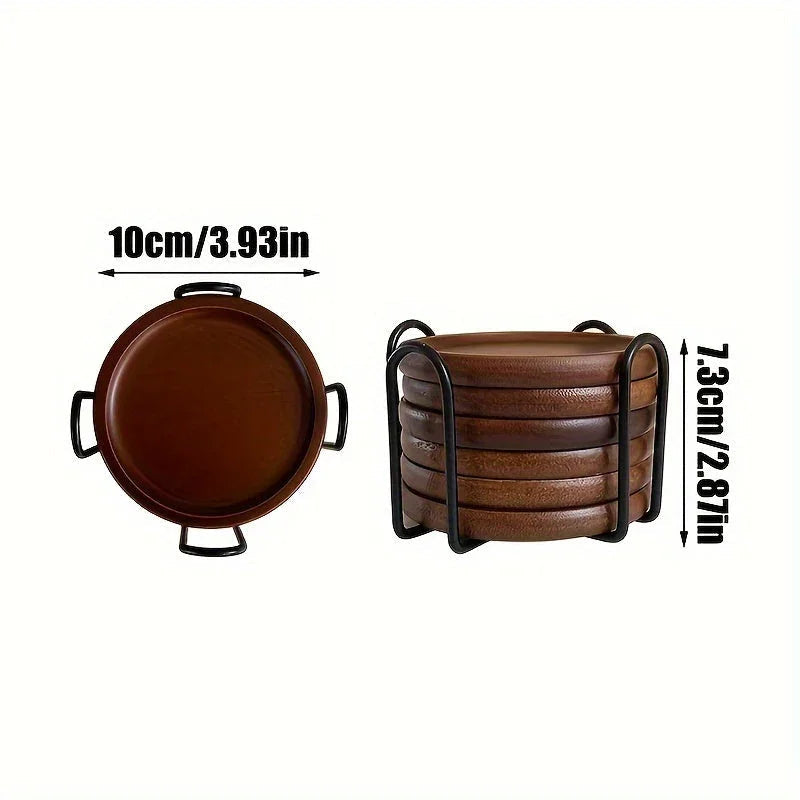 Coasters - Heat Resistant Bamboo Wood Set