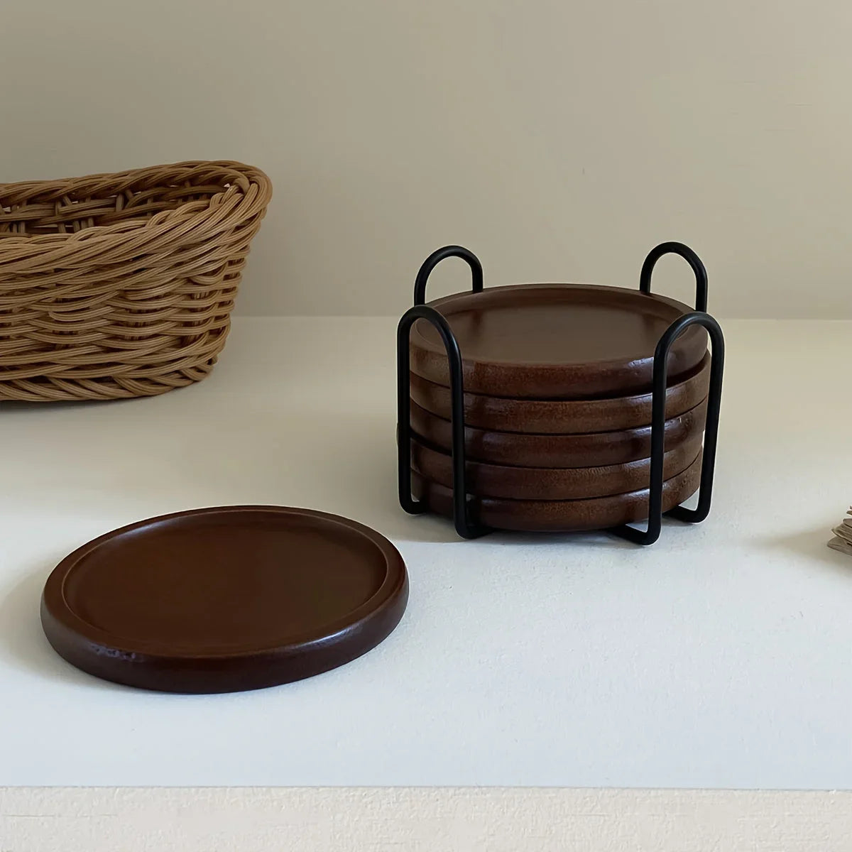Coasters - Heat Resistant Bamboo Wood Set