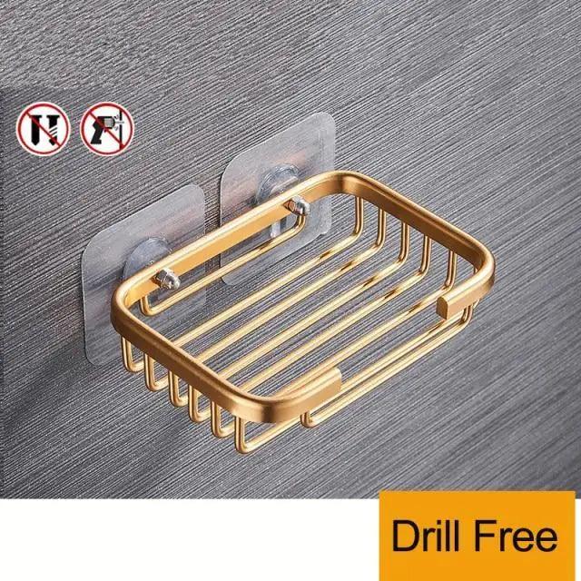Creative Drill Free Soap Dish Holder Wall Mounted Storage Rack Toilet Soap Box Sponge