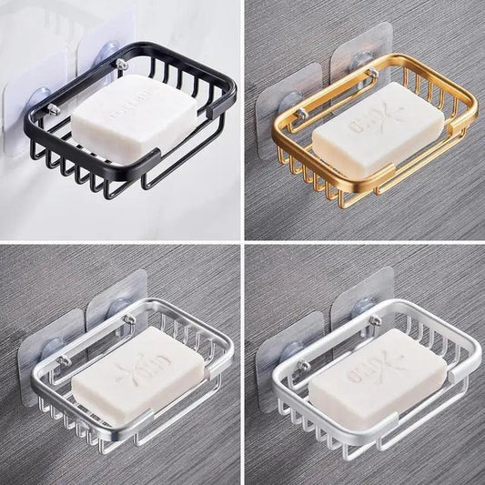 Creative Drill Free Soap Dish Holder Wall Mounted Storage Rack Toilet Soap Box Sponge